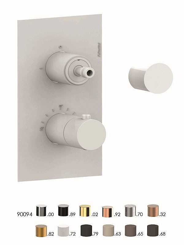 Endmontage Set Up-Thermostat-Brausenmischer - 2 Wege Platte aus 