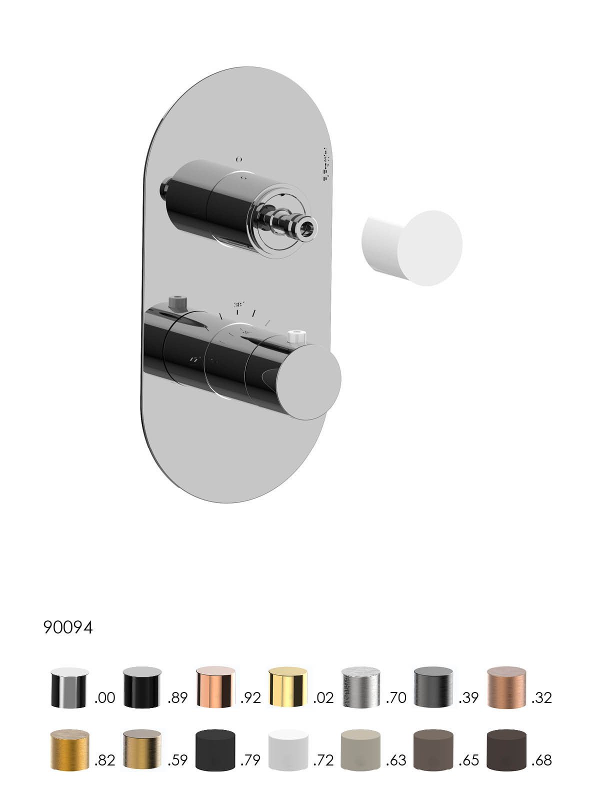 Endmontage Set Up-Thermostat-Brausenmischer - 2 Wege Platte aus