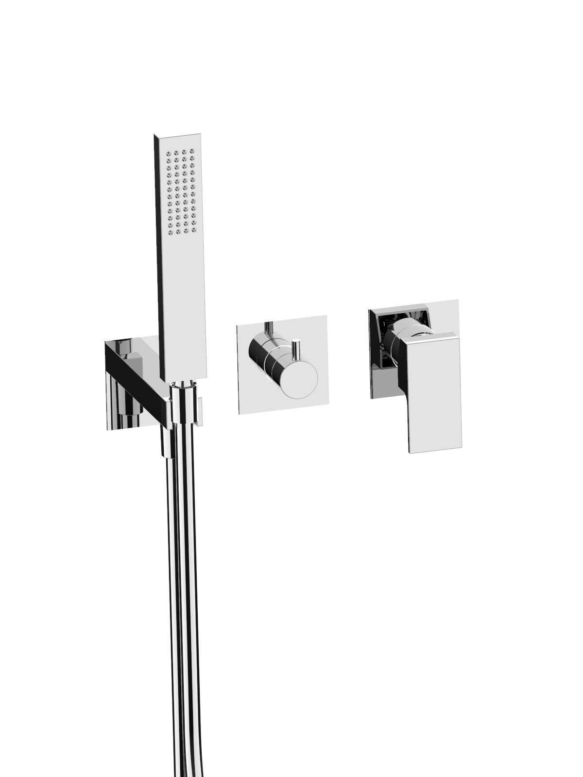 Endmontageset Mischer 2-Wege, Umsteller, Keramik, Handbrause