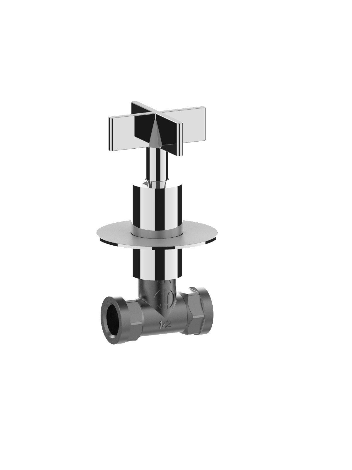 Wandventil 1/2p gerade mit austauschbarem Sitz (Packung 2 Stck.)