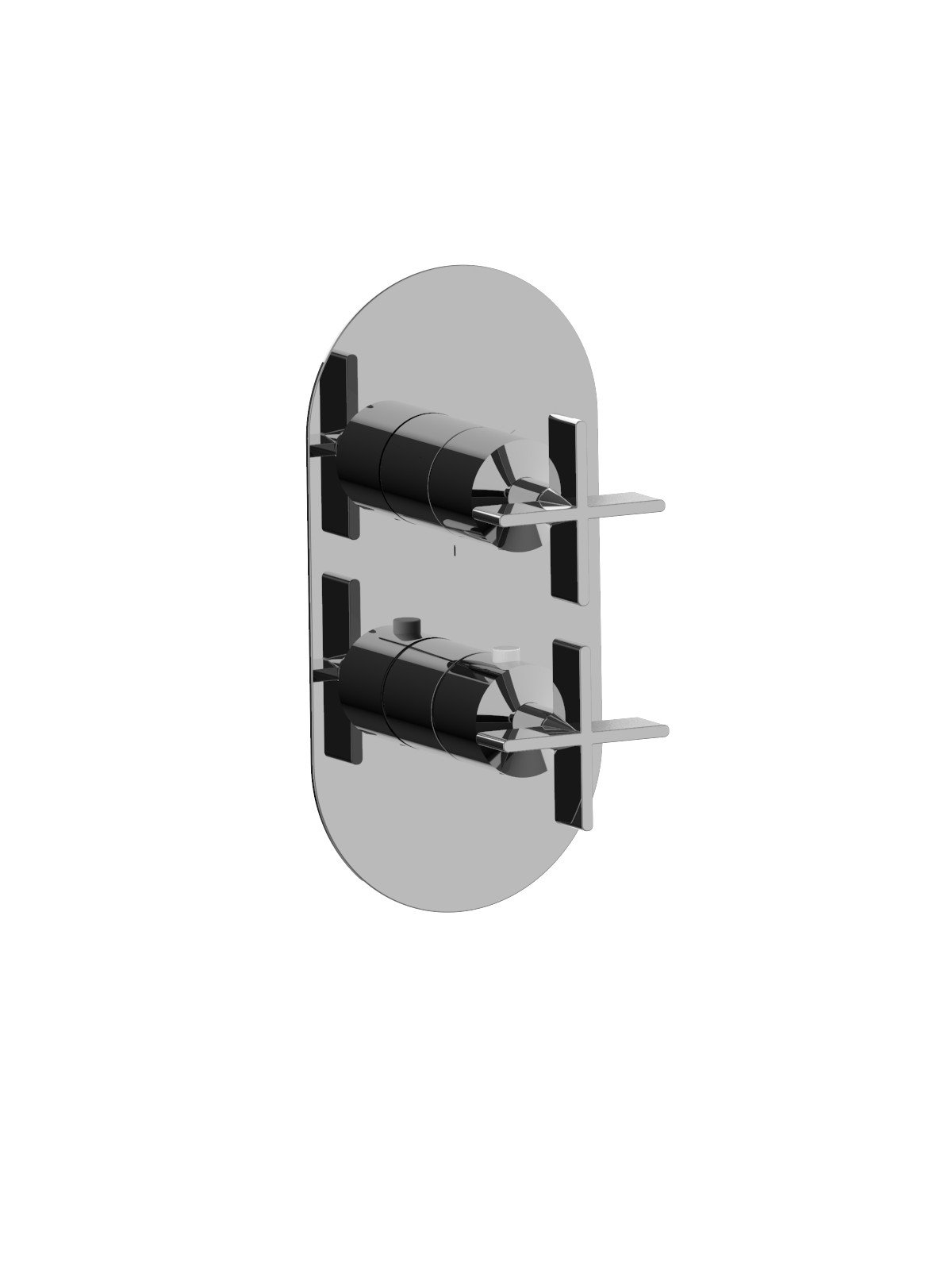 Endmontageset Thermostat-Brausenmischer 3-Wege mit Messingplatte