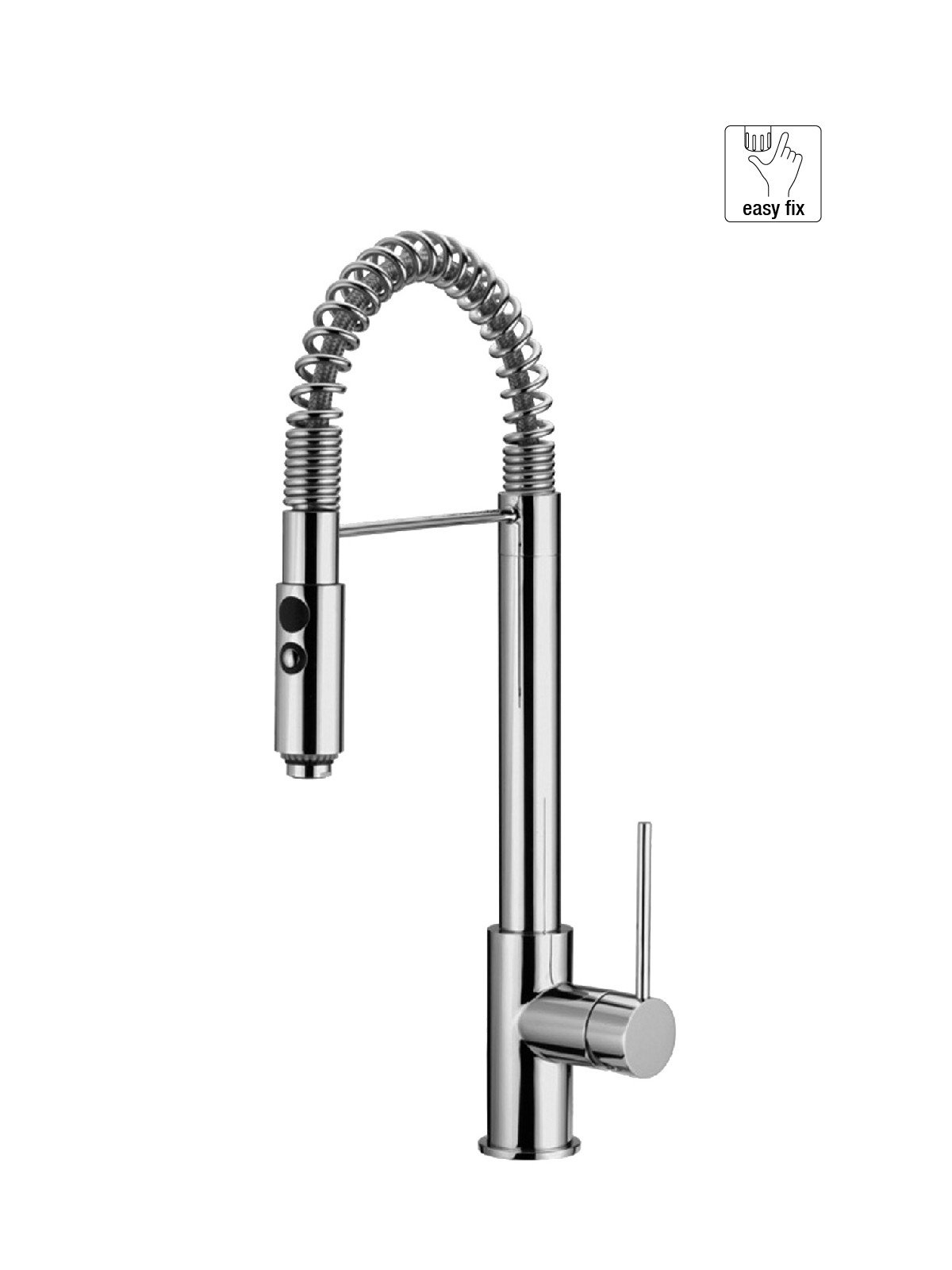 Spültischmischer mit Feder, ausziehbare 2-Strahlarten Handbrause