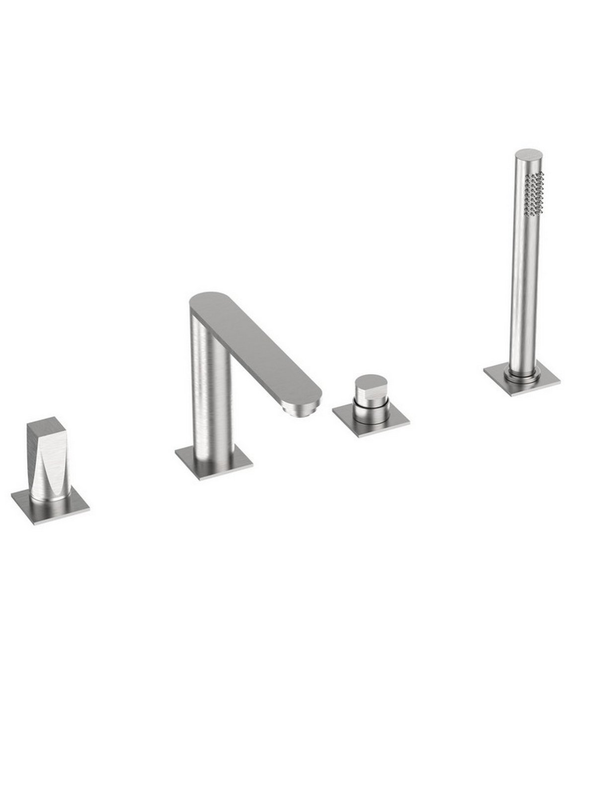 Wannenrandmontage-Mischer mit Auslauf, Umsteller, Handbrause