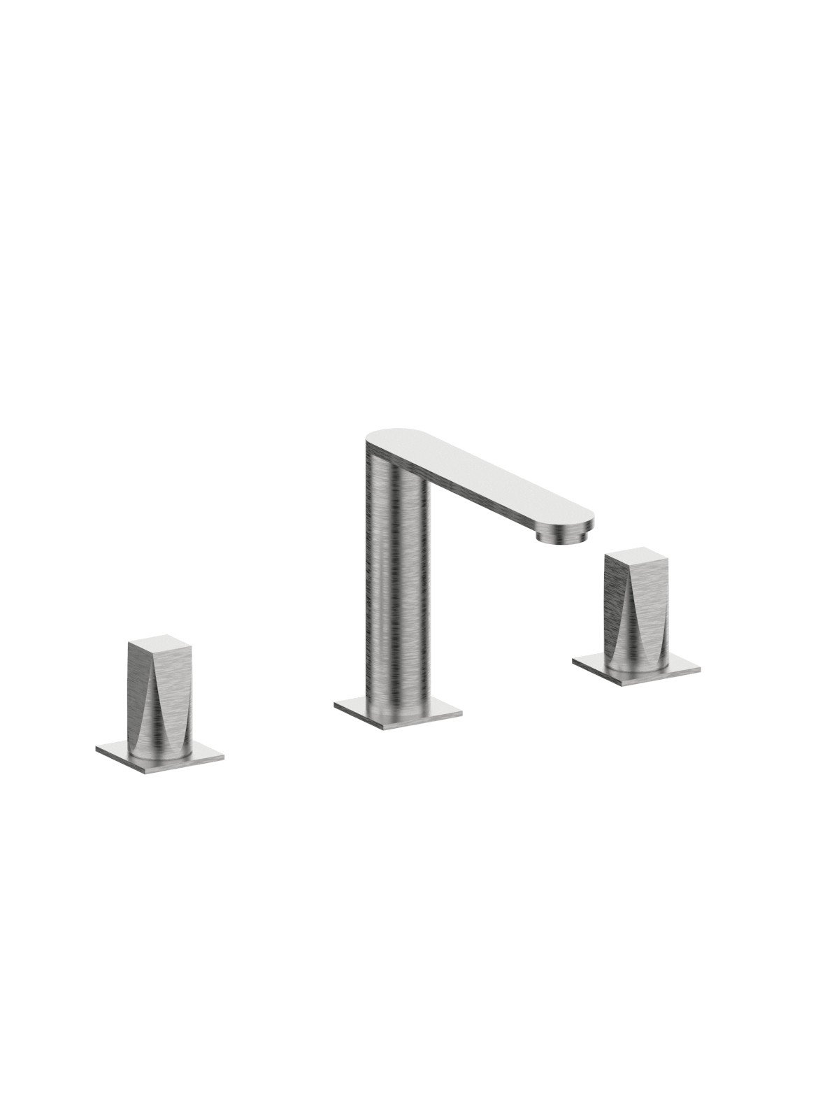 3-Loch Waschtischbatterie mit hohem, festem Auslauf ohne Abfluss