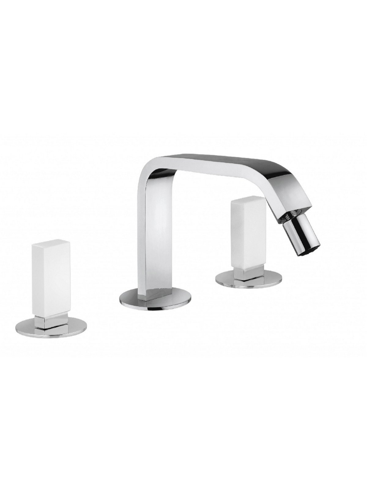 3-Loch Bidet Batterie mit hohem und festem Auslauf ohne Abfluss 