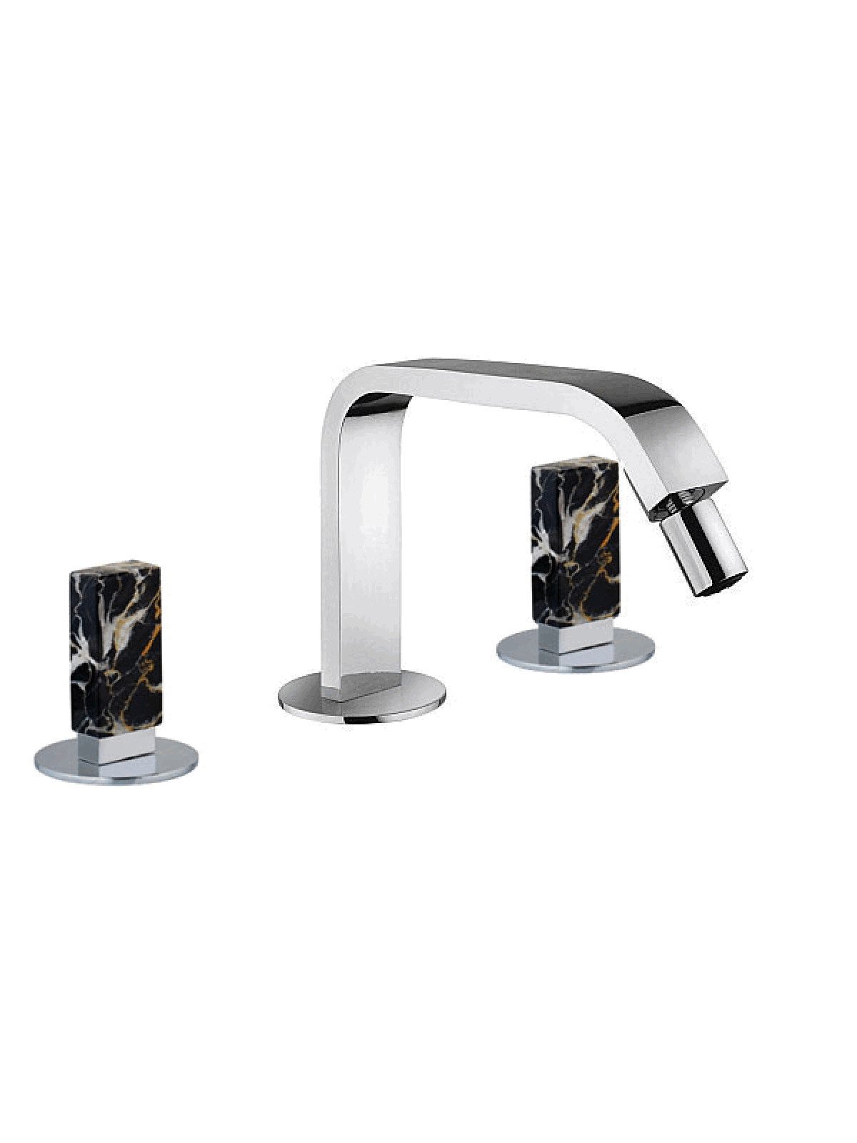 3-Loch Bidet Batterie mit hohem und festem Auslauf ohne Abfluss 