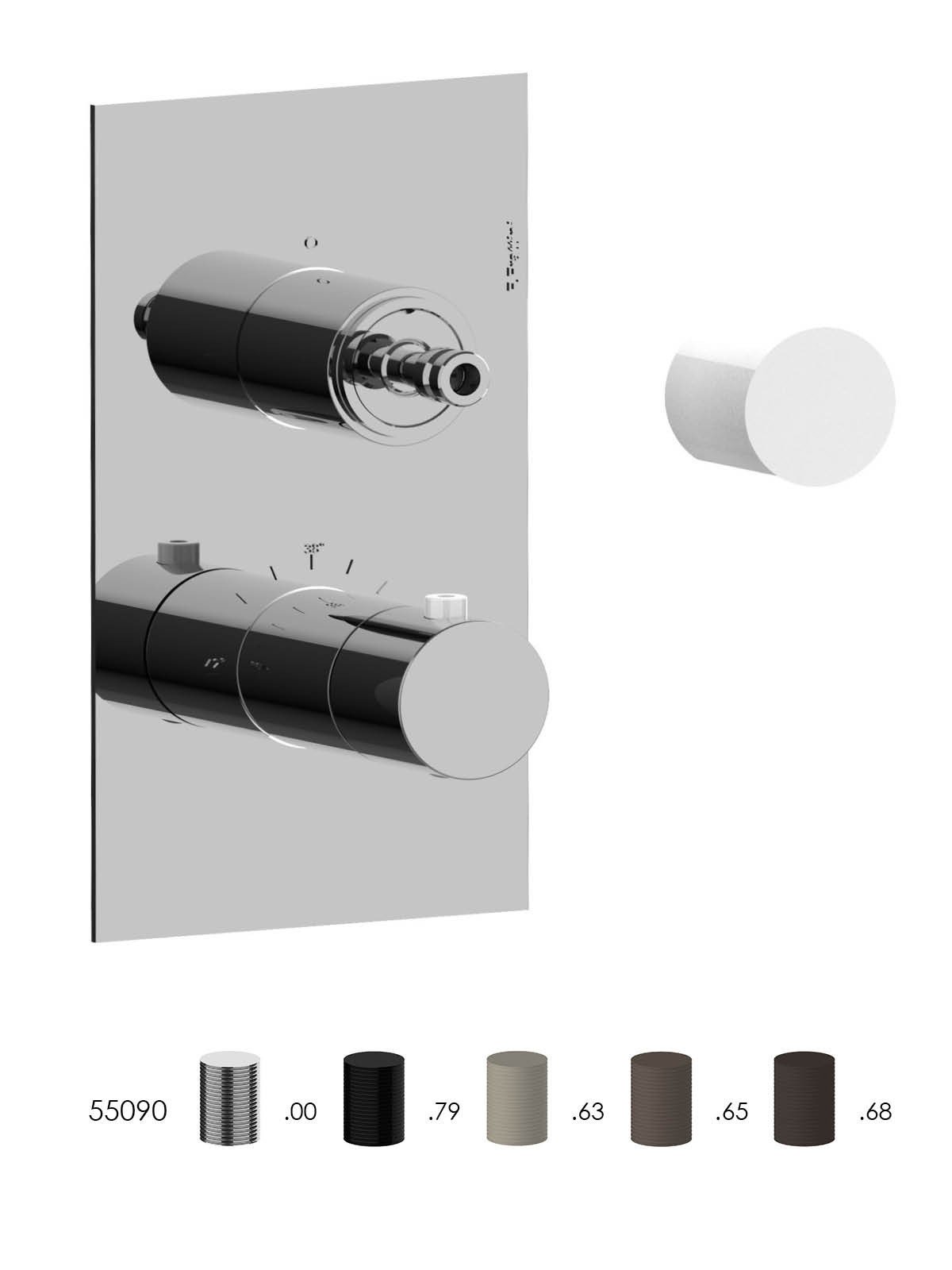Endmontage Set Up-Thermostat-Brausenmischer - 2 Wege Platte aus