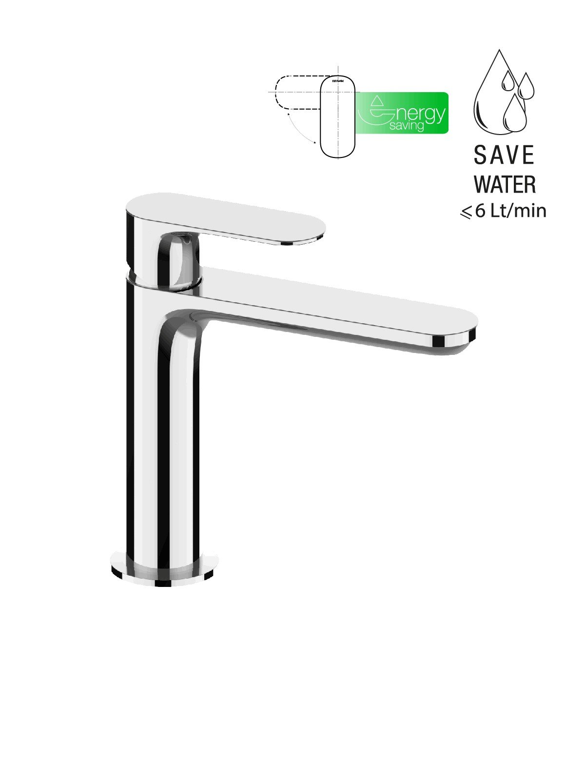 Waschtischmischer ohne Abfluss energy saving