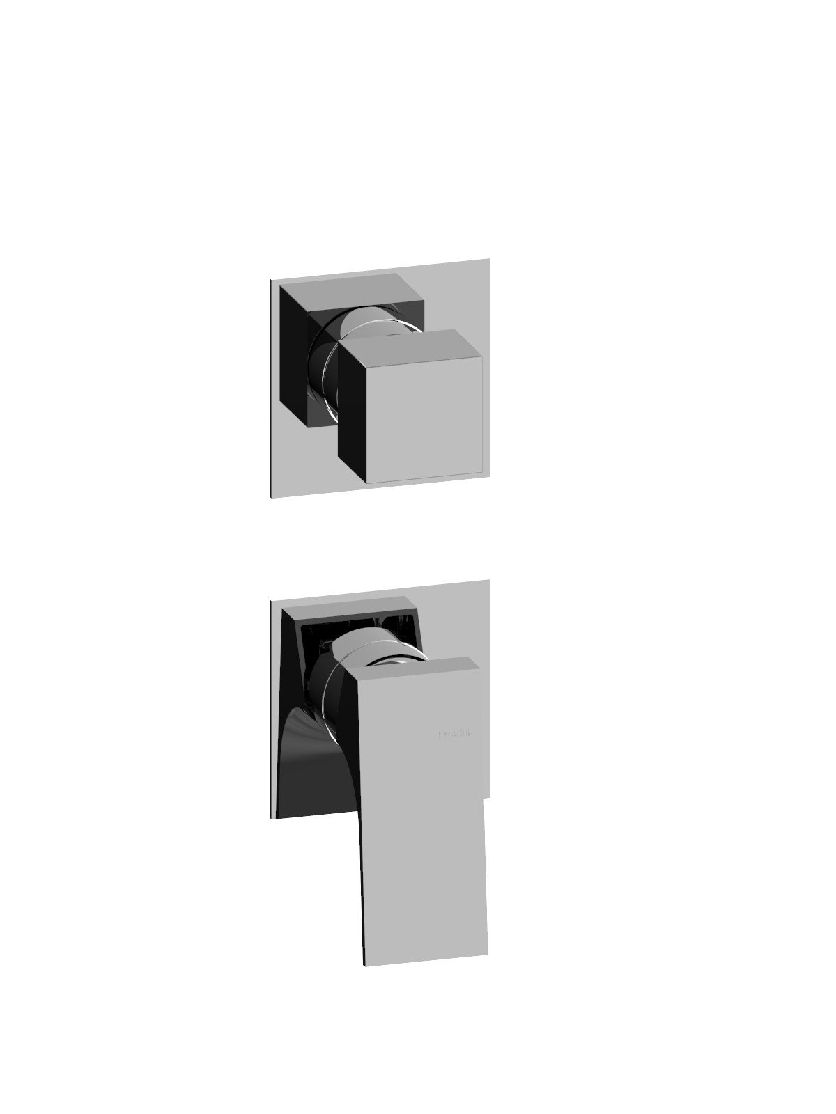 Endmontage Set UP-Mischer 3 Wege mit Umsteller mit Keramik Schei