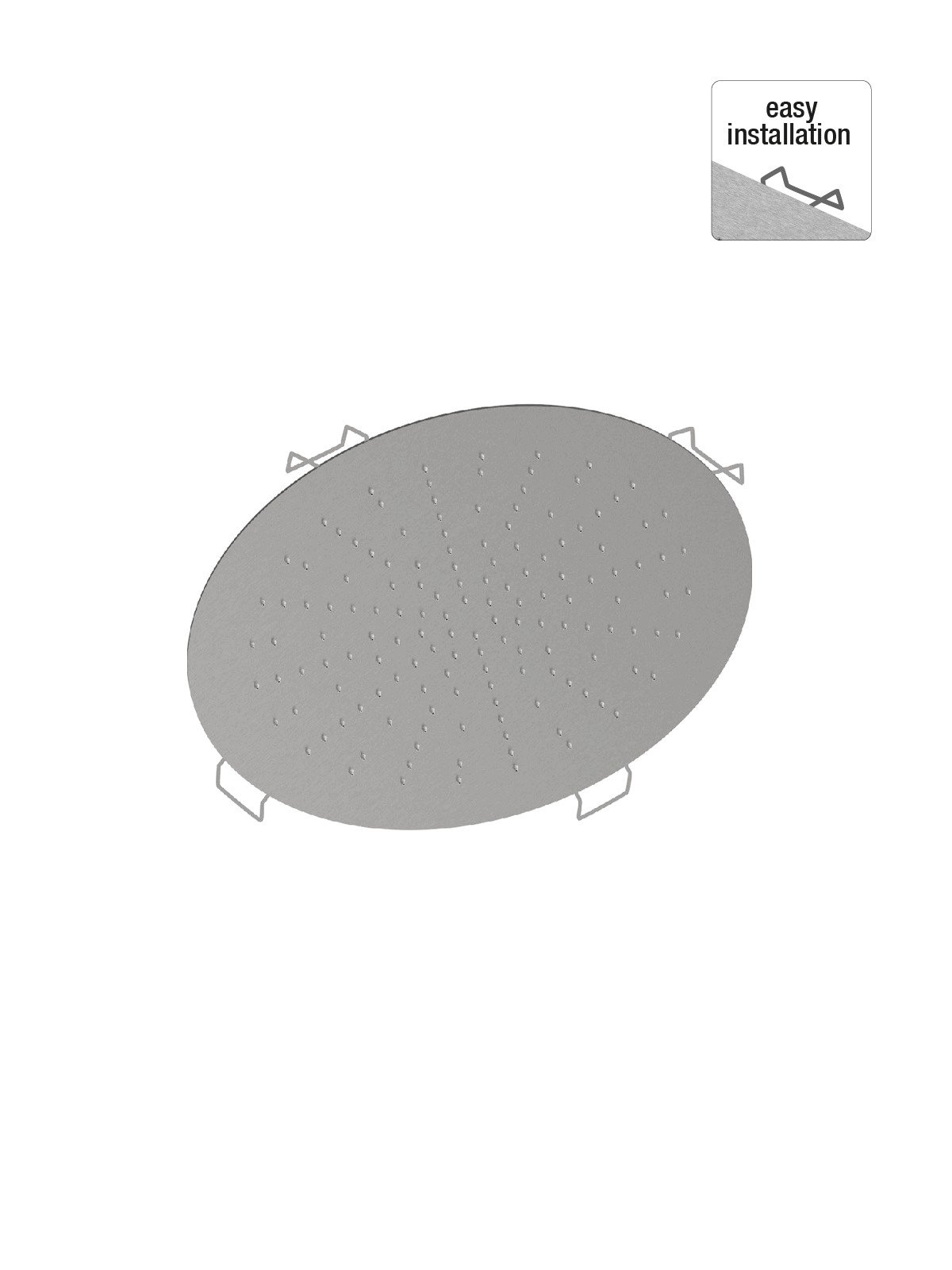 Kalkschutze UP-Brause aus Edelstahl Decke Montage .34 cm