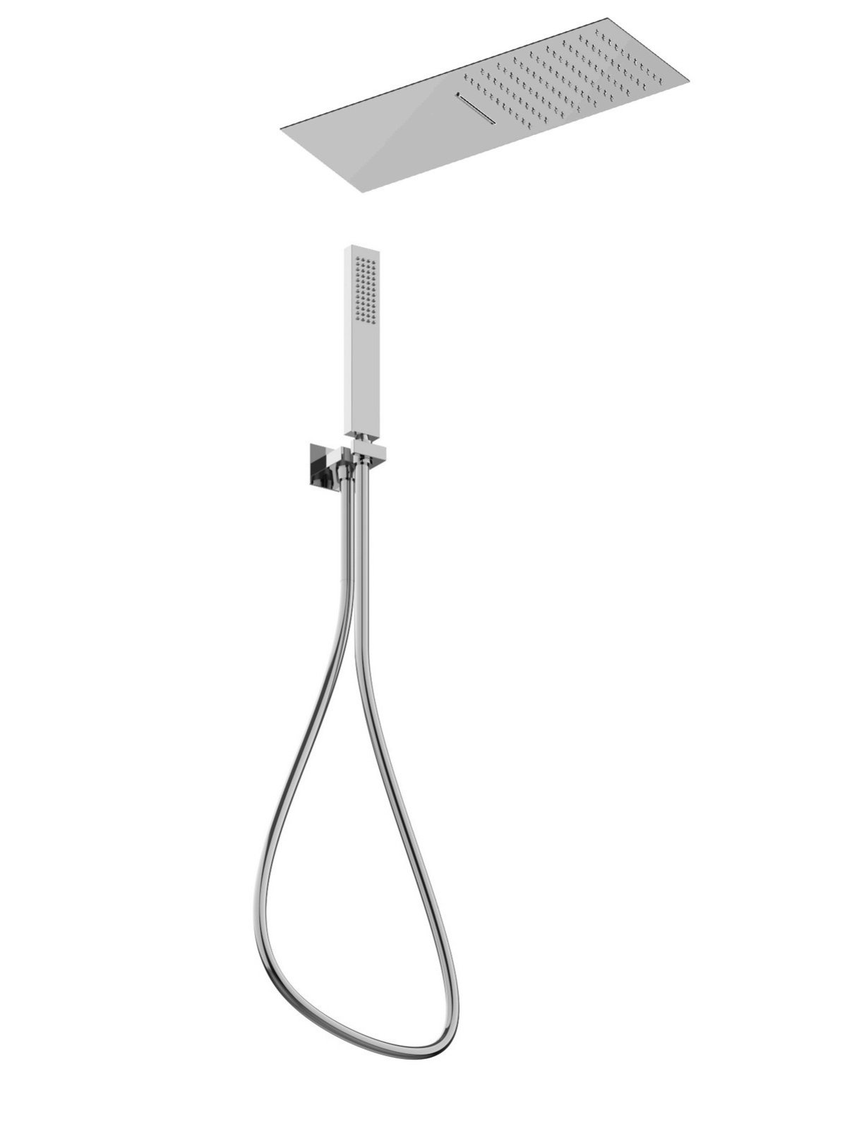 Set Duplex Brause aus Messing mit cromalux Schlauch, Handbrause